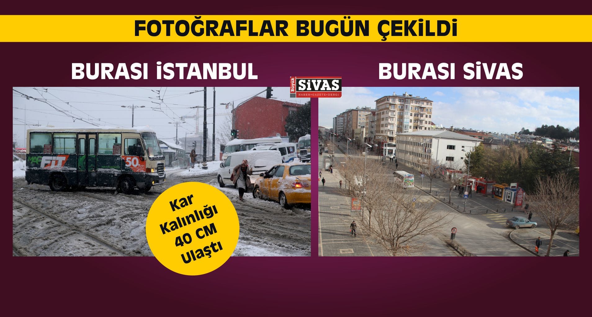 İstanbul’da Kar 40 Cm, Sivas’ta Güneşli Hava Hakim