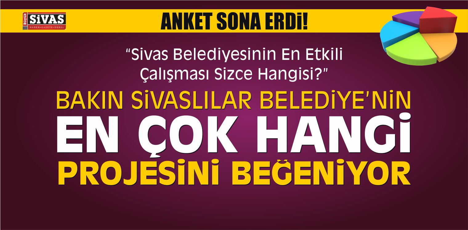 “Sivas Belediyesinin En Etkili Çalışması Sizce Hangisi?” Sivas Belediyesi Anketi Sonuçlandı