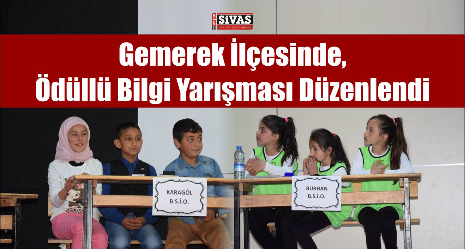 Gemerek ilçesinde, ödüllü bilgi yarışması düzenlendi.