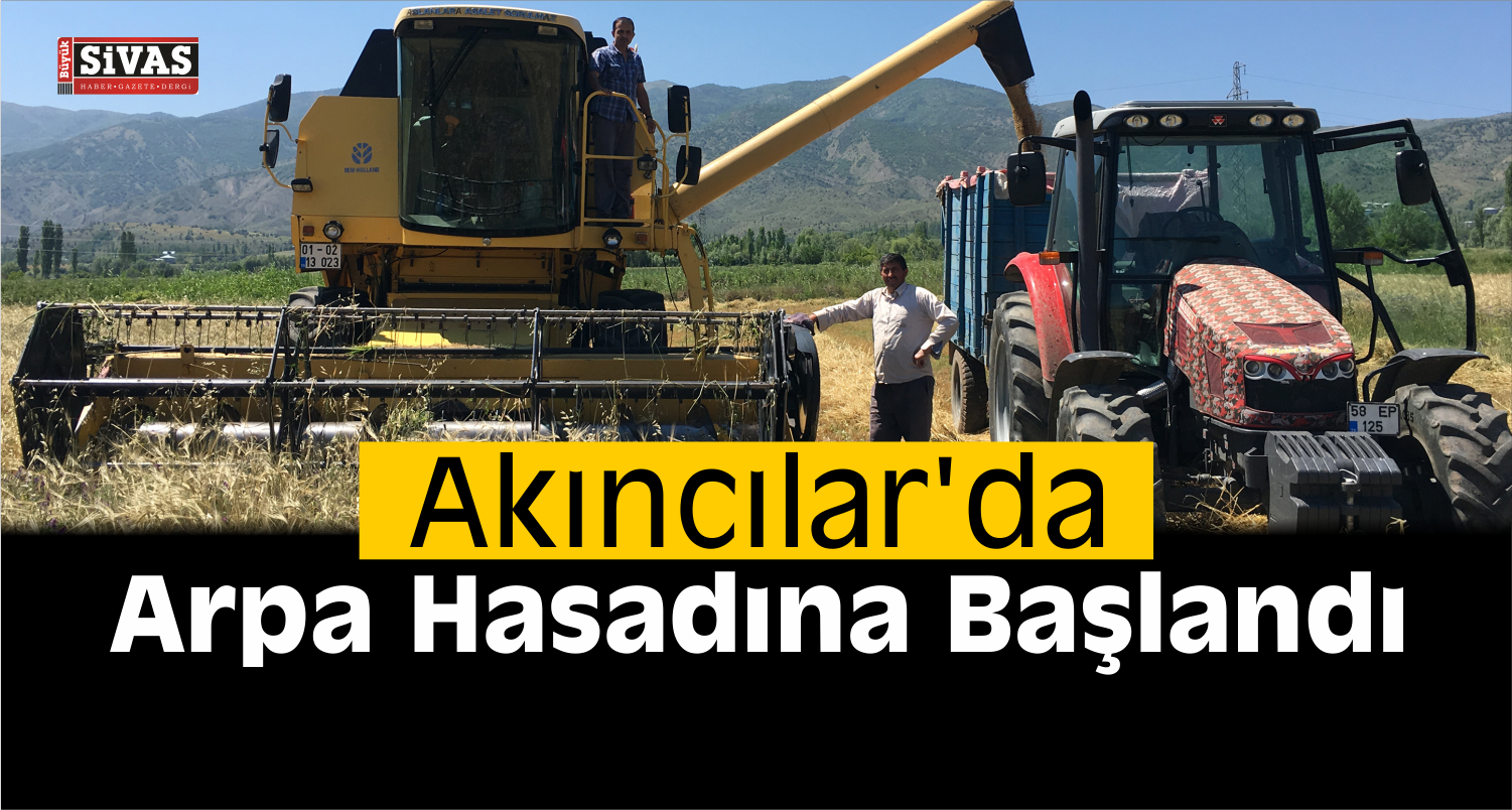 Akıncılar İlçesinde Arpa Hasadına Başlandı