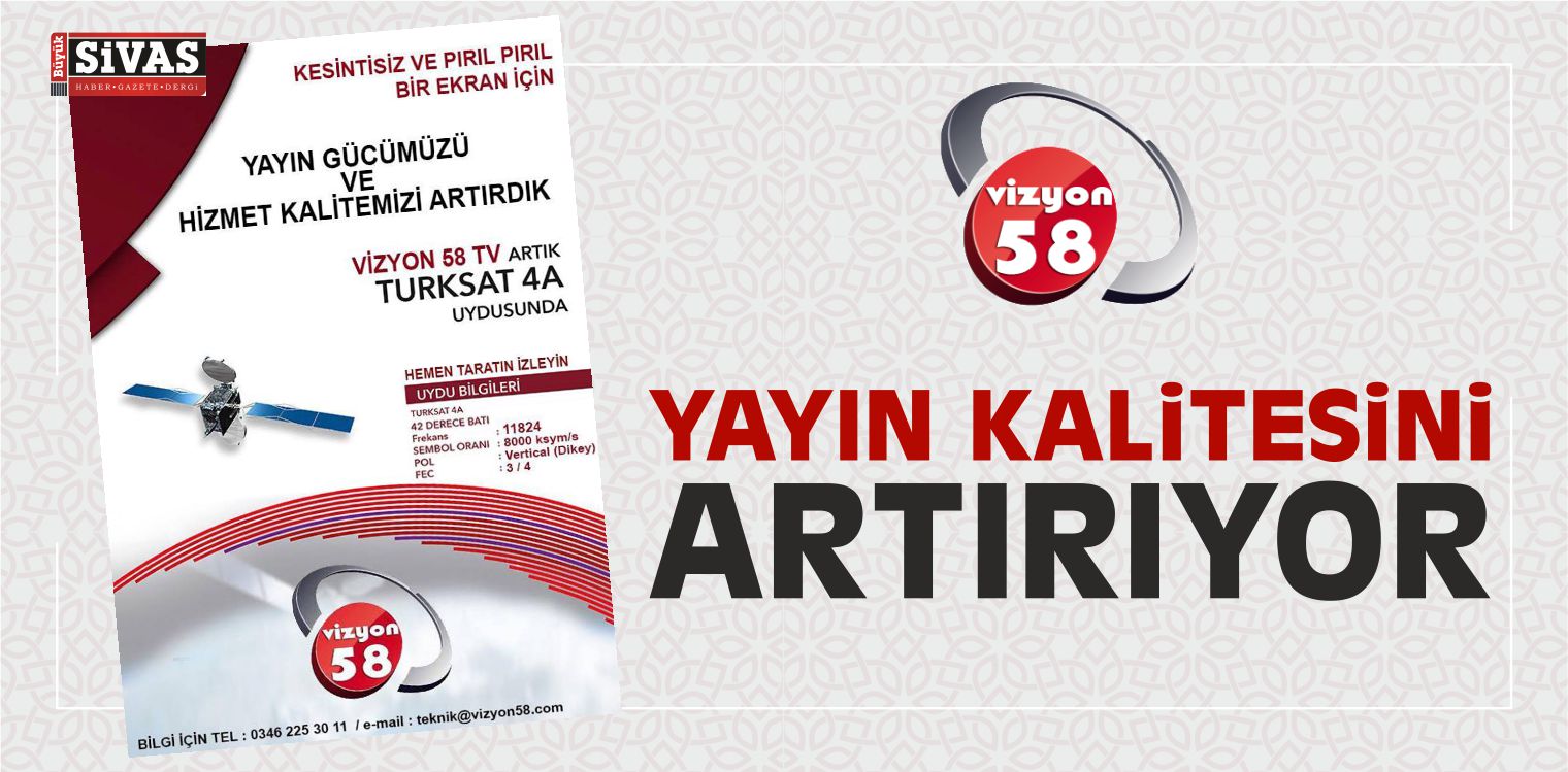 Vizyon 58 TV Yeni Frekans Bilgileri