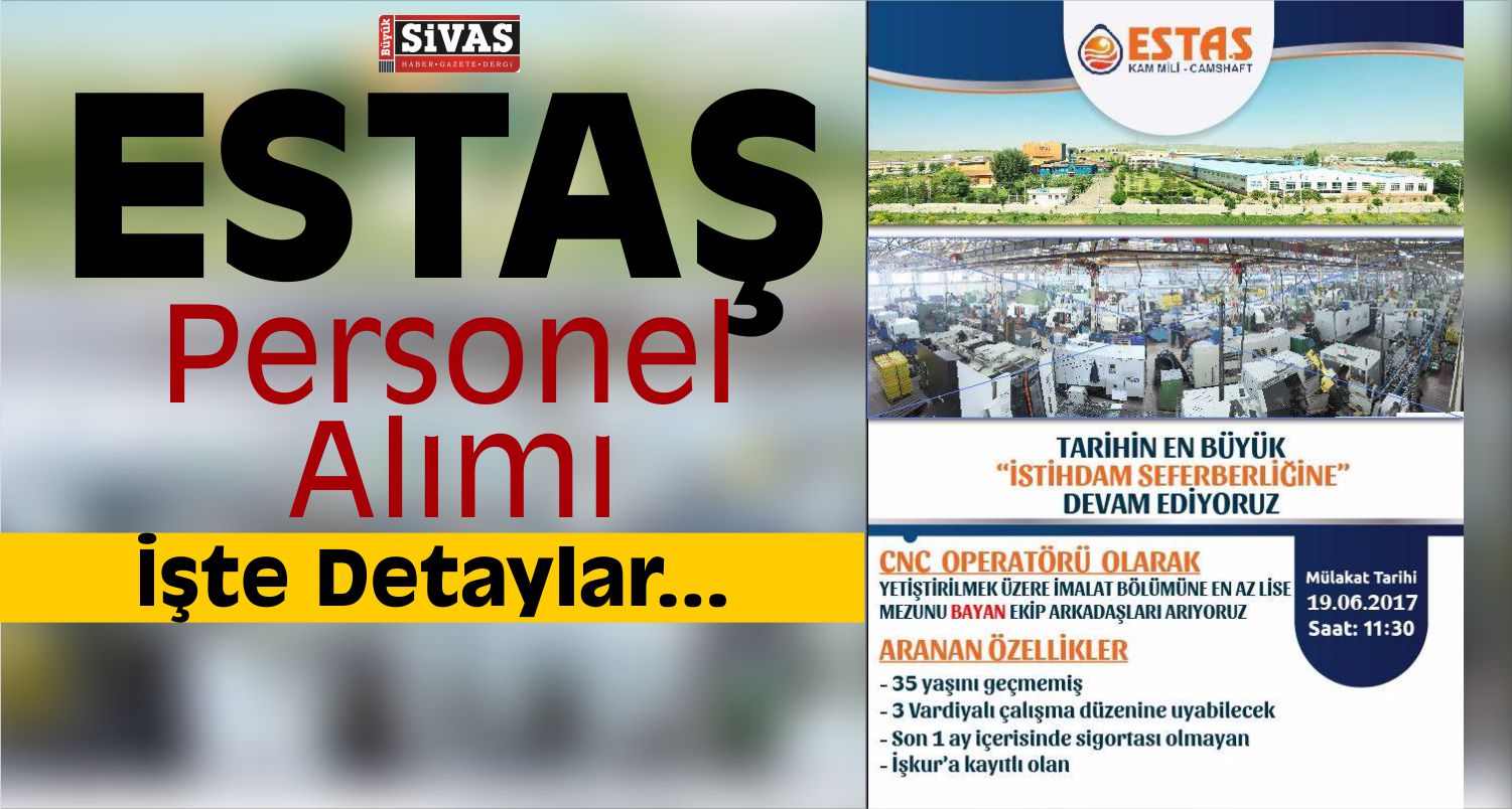 estaş eleman alımı