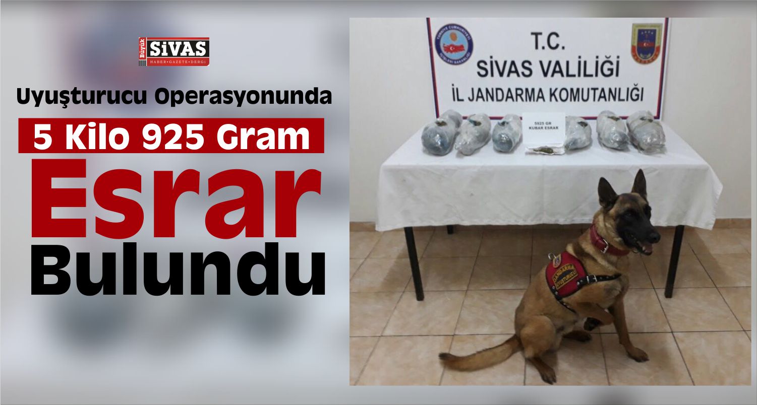 Sivas’ta Uyuşturucu Operasyonu
