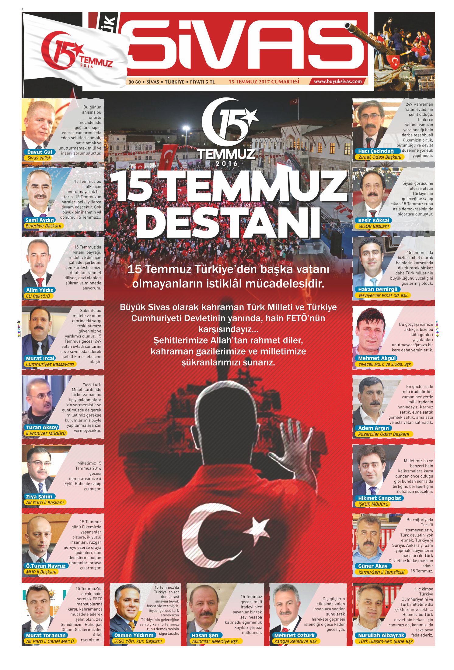 Büyük Sivas Gazetesi 15 Temmuz Sayısı Tüm Sivas’a Dağıtıldı