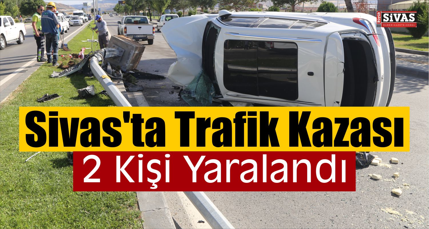 Aydınlatma Direğine Çarpan Araç Devrildi