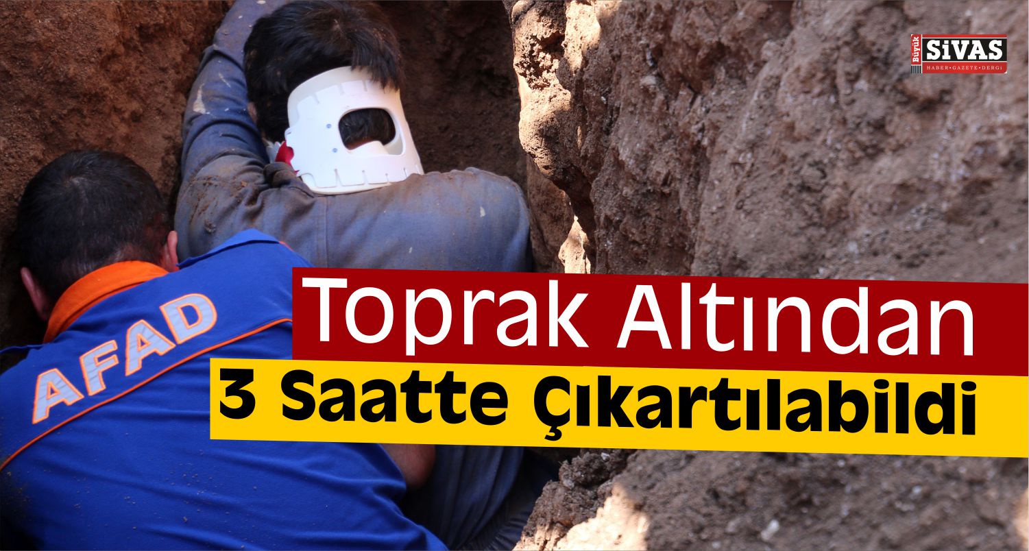 Su kanalında 3 saat toprak altında kaldı