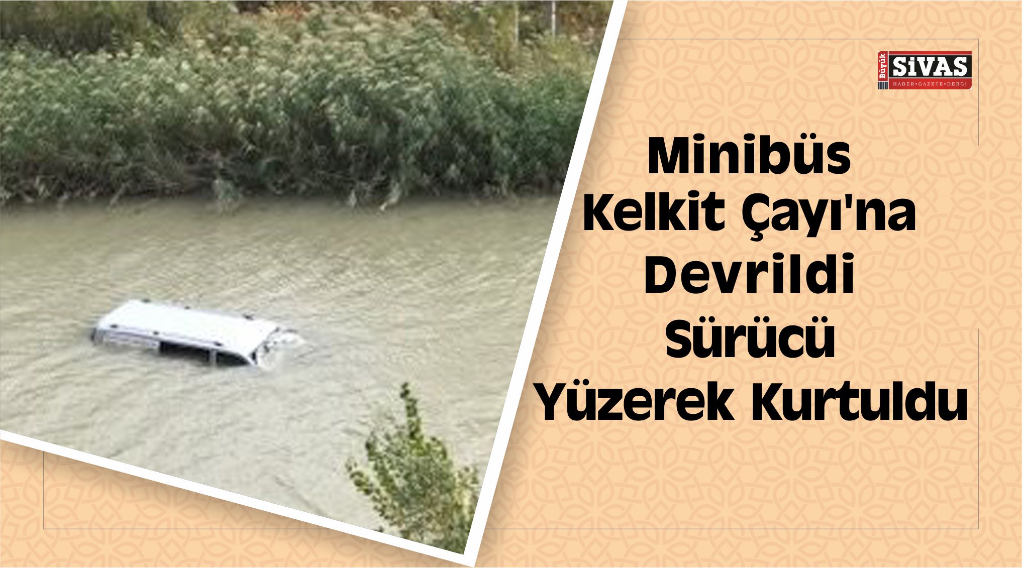 Sürücü Yüzerek Kurtuldu