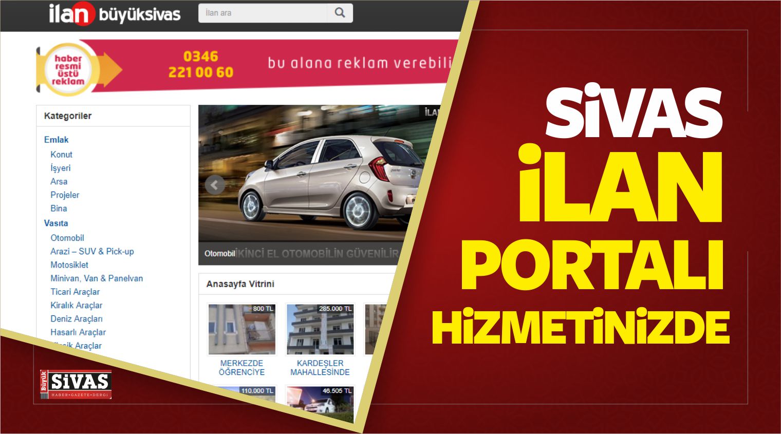 Sivas İlanlar Portalı Hizmetinizde