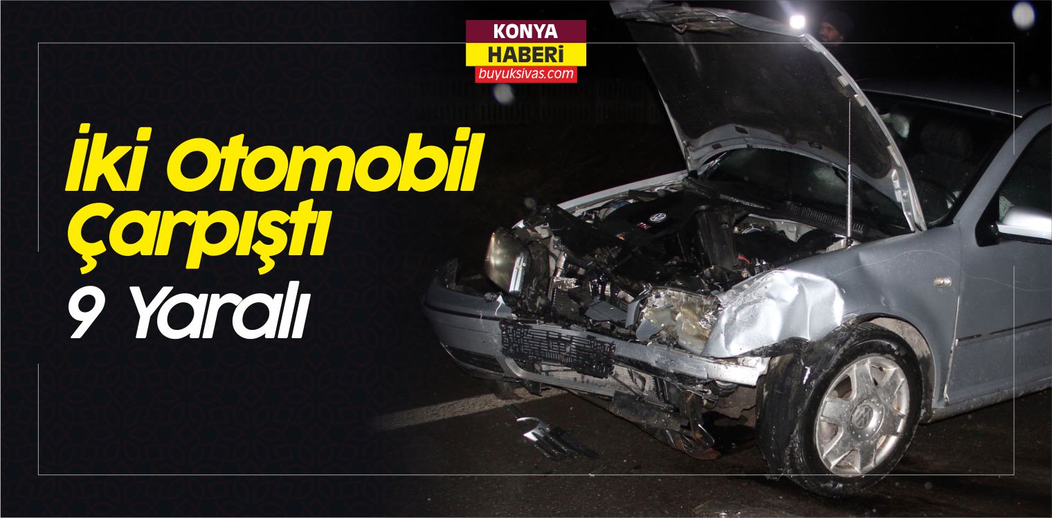 Konya'da iki otomobilin
