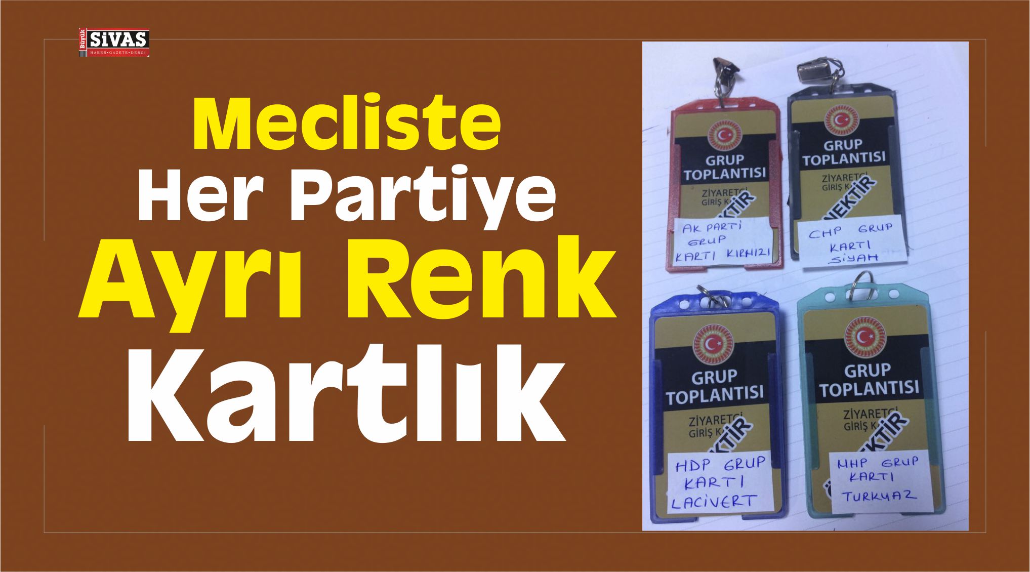 her partiye ayrı renk kartlık