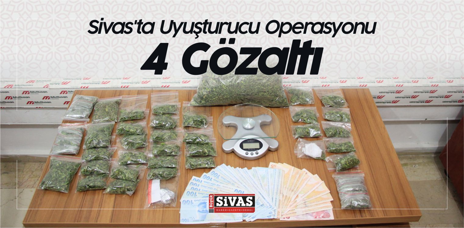 Zara’da Uyuşturucu Ticareti iddiasıyla 4 Kişi Gözaltında Alındı