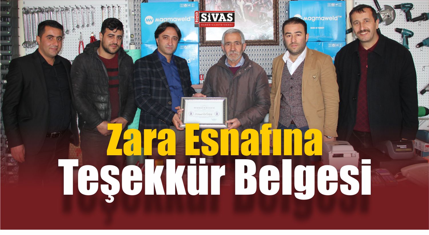 Zara Esnafına Teşekkür Belgesi