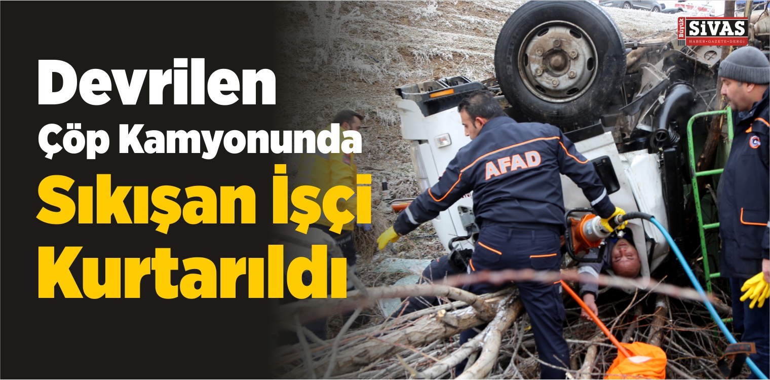 Devrilen Çöp Kamyonunda