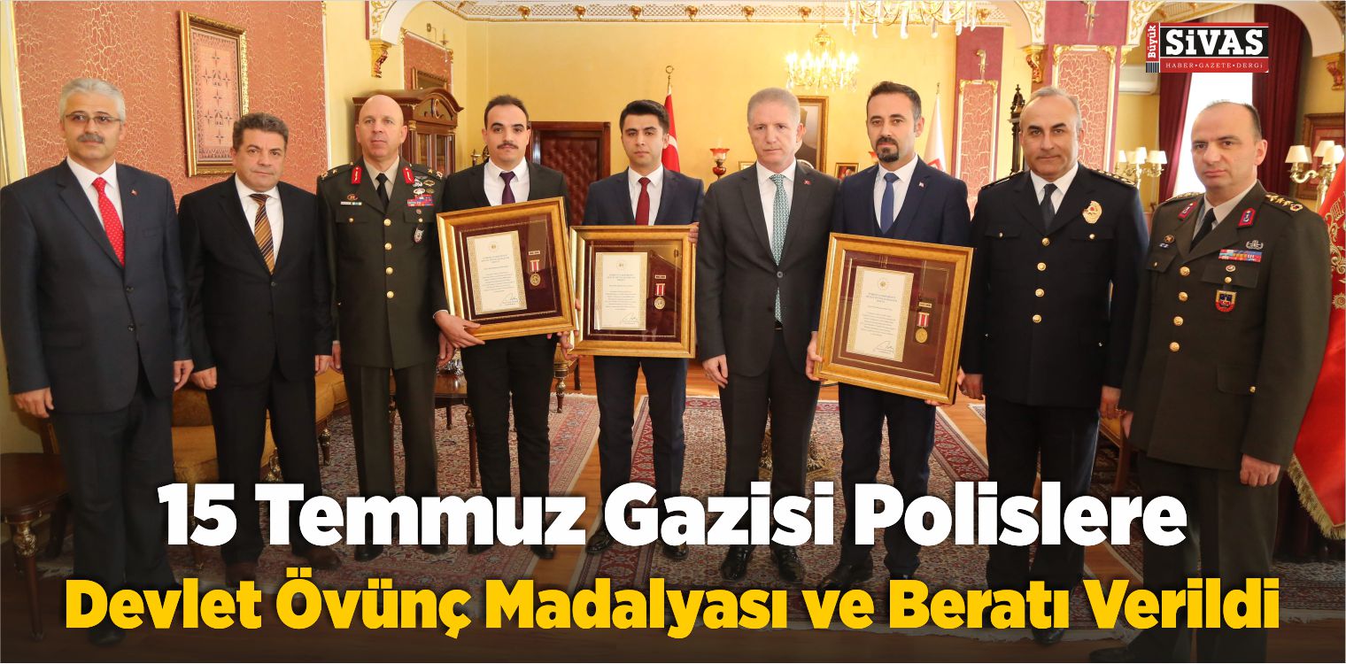 15 Temmuz Gazisi Polislere Devlet Övünç Madalyası ve Beratı Takdim Edildi