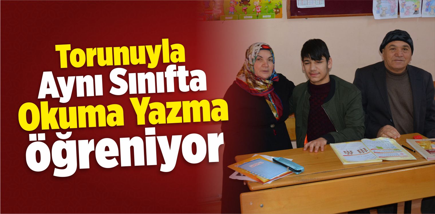 Torunuyla Aynı Sınıfta Okuma Yazma Öğreniyor