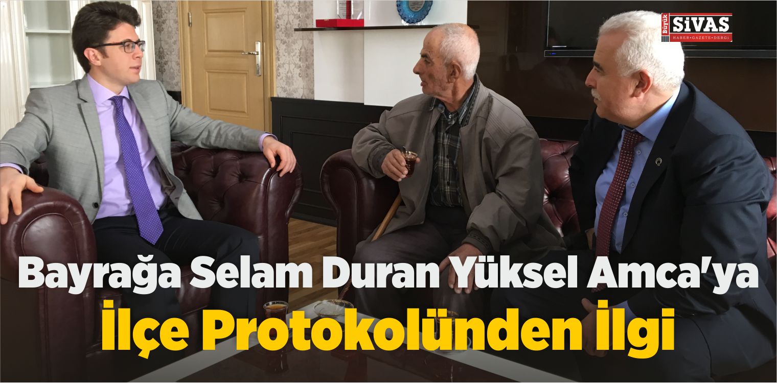 Bayrağa Selam Duran Yüksel Amca’ya İlçe Protokolünden İlgi