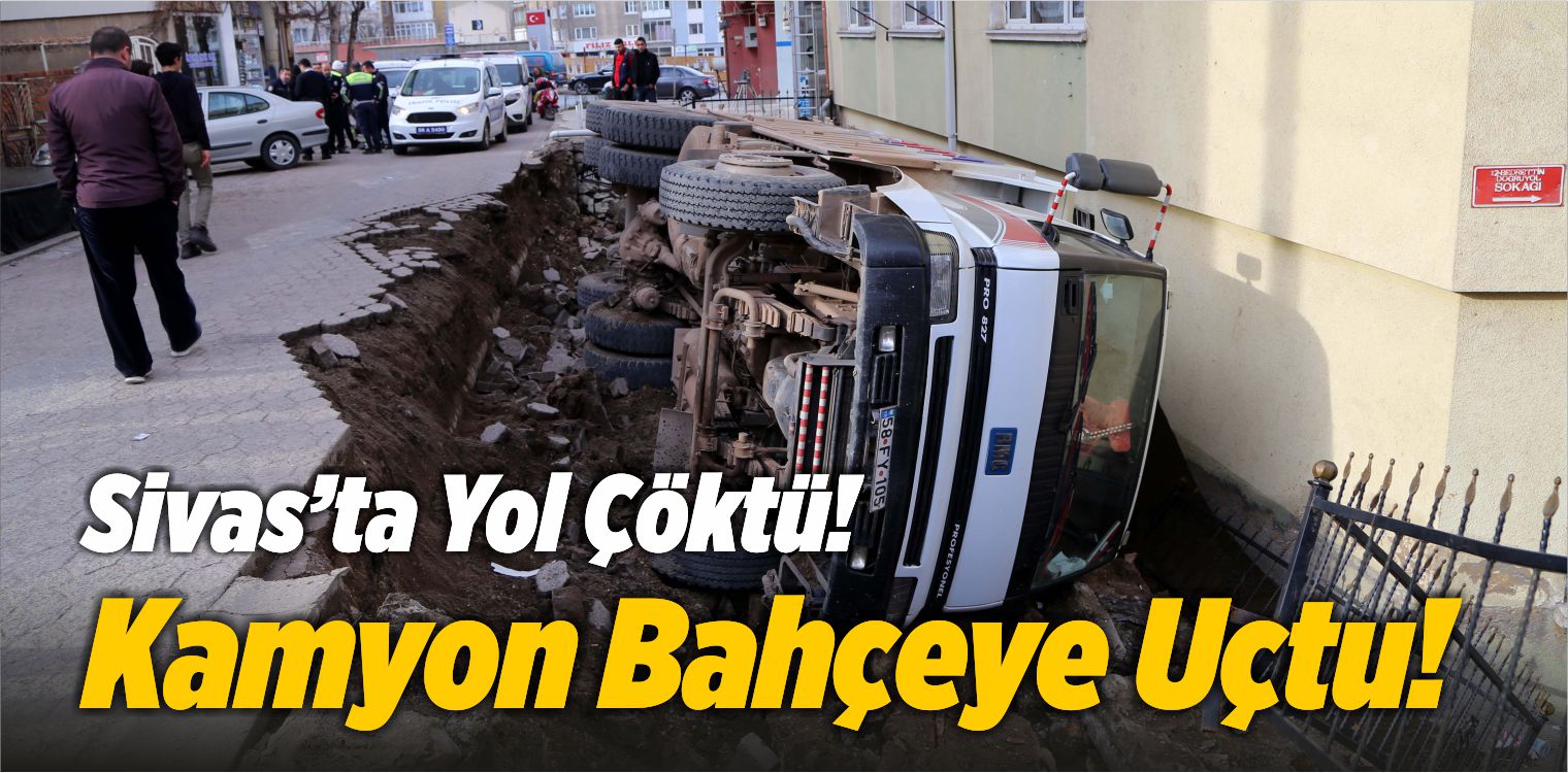 Kum Yüklü Kamyon, Apartmanın Bahçesine Devrildi