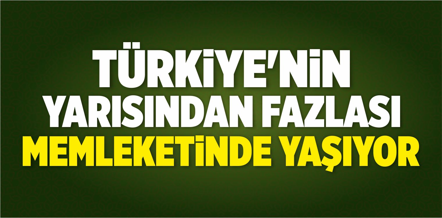 Türkiye’nin Yarısından Fazlası Memleketinde Yaşıyor