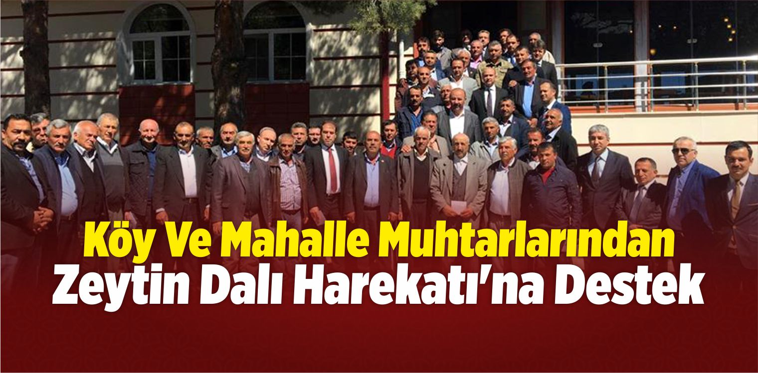 Muhtarlardan Zeytin Dalı Harekatı ‘na Destek
