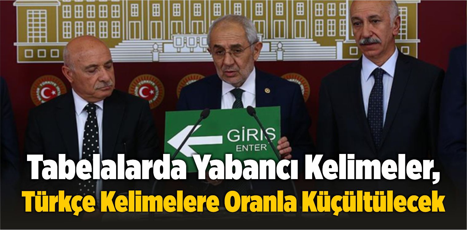 Tabelalarda Yabancı Kelimeler, Türkçe Kelimelere Oranla Küçültülecek