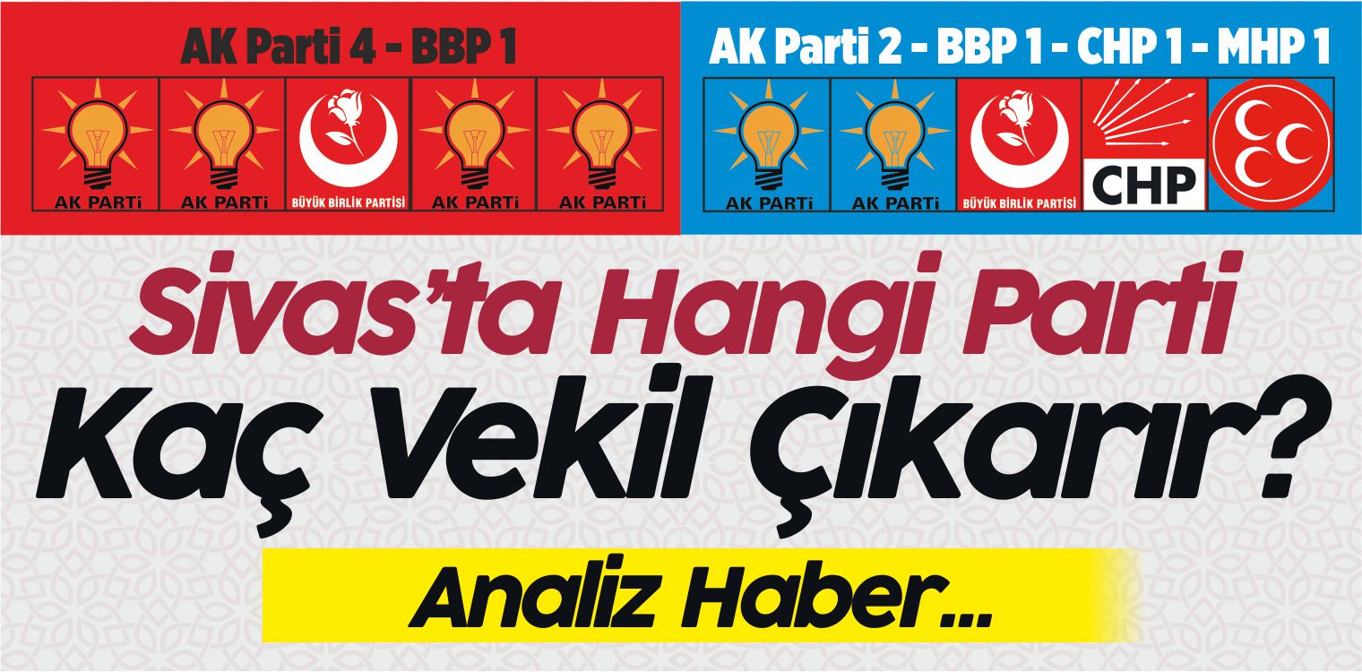 Sivas’ta AK Parti 4 – 1 Alır mı? Yoksa AK Parti 2 – MHP 1 – CHP 1 – BBP 1 mi Olur?