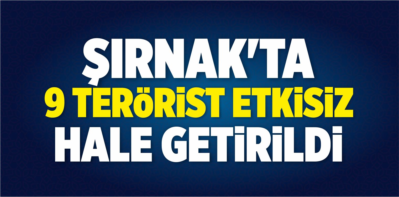 Şırnak’ta 9 Terörist Etkisiz Hale Getirildi