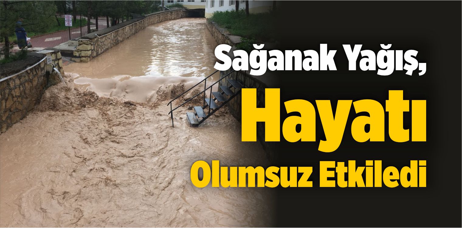 Kangal İlçesinde Sağanak, Hayatı Olumsuz Etkiledi