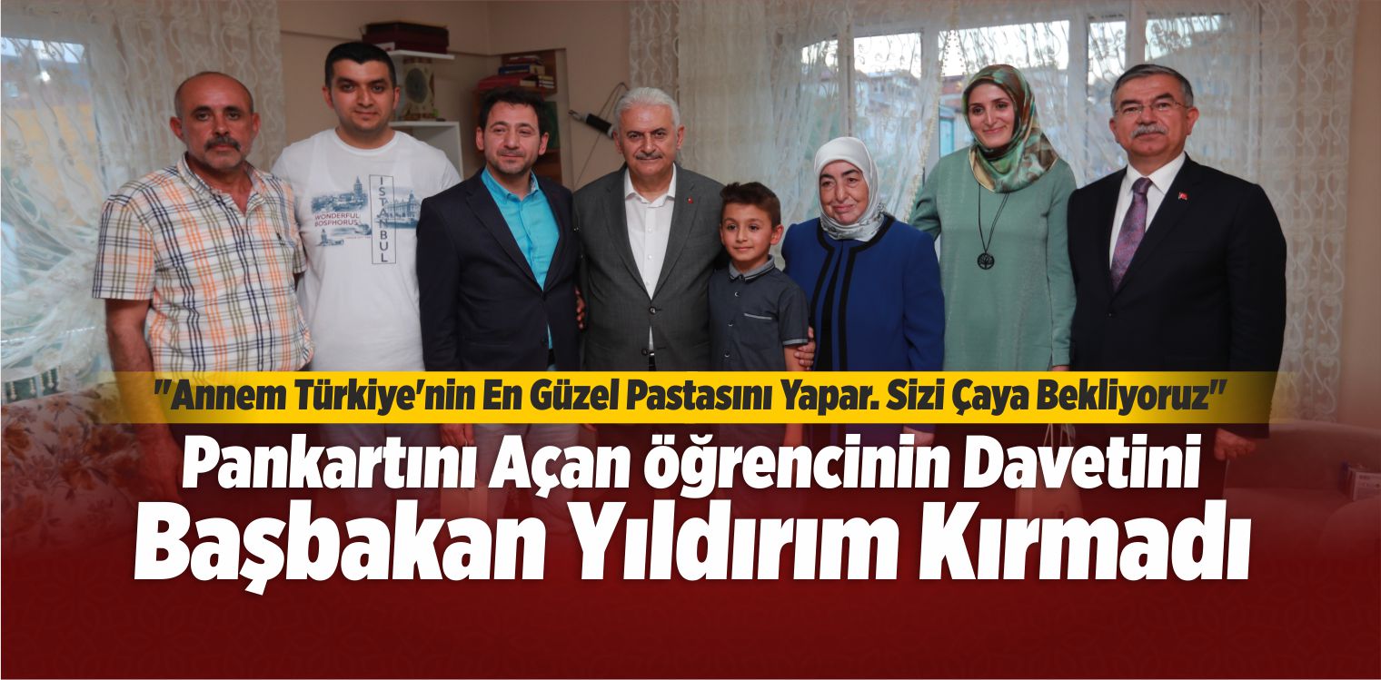 Başbakan Yıldırım Sivas’ta Ortaokul Öğrencisinin Çay Davetine İcabet Etti