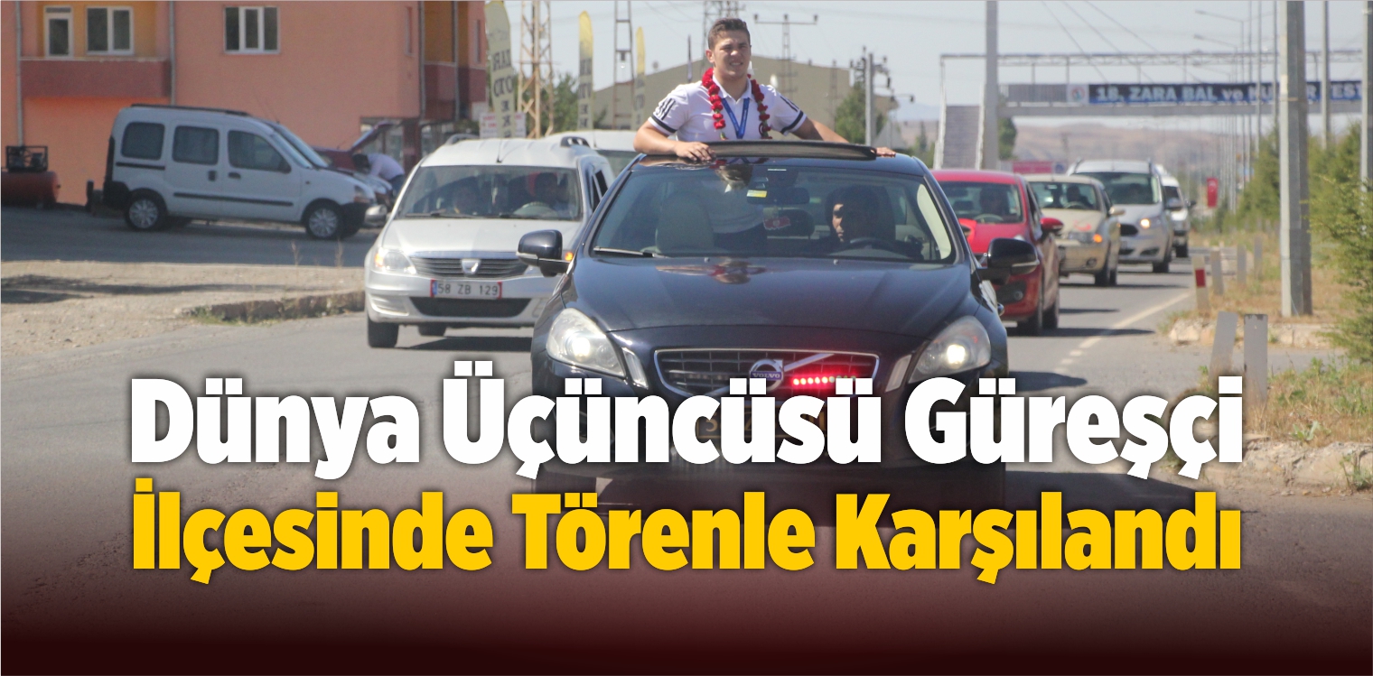 Dünya Üçüncüsü Güreşçi İlçesinde Törenle Karşılandı