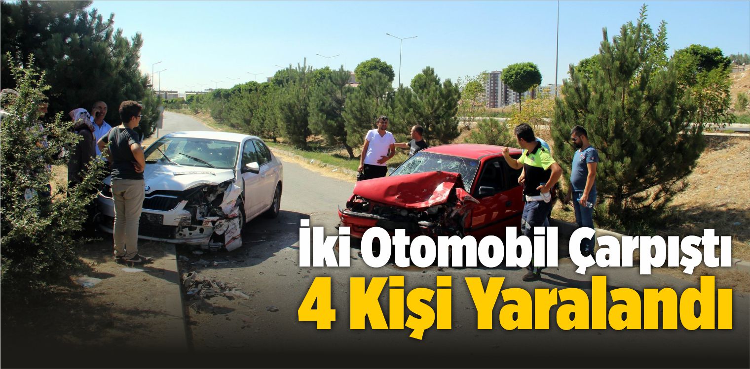 İki Otomobil Çarpıştı 4 Kişi Yaralandı