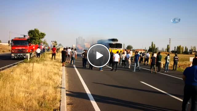 Karayolundaki Tırda Yangın Paniği