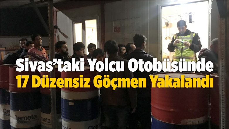 Yolcu Otobüsünde 17 Düzensiz Göçmen Yakalandı