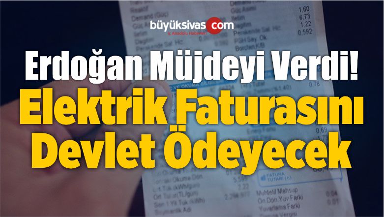 Erdoğan Müjdeyi Verdi! Elektrik Faturasını Devlet Ödeyecek