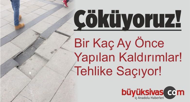 Bir Kaç Ay Önce Yapılan istasyon Caddesi Kaldırımları Çöküyor!