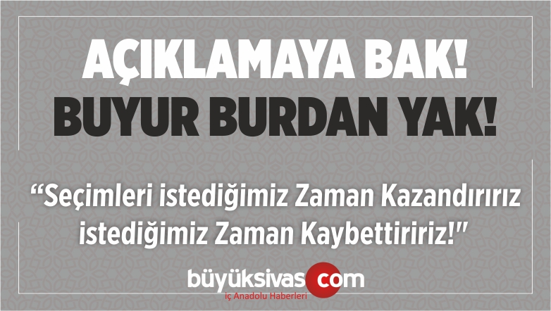“istediğimiz Zaman Kazandırırız istediğimiz Zaman Kaybettiririz!”