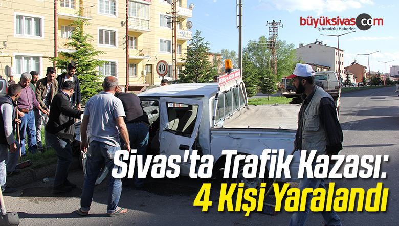 Sivas’taki Trafik Kazasında 4 Kişi Yaralandı