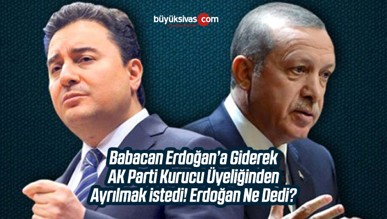 Ali Babacan Erdoğan’ı Ziyaret Ederek Kurucular Arasından Ayrılmak istemiş