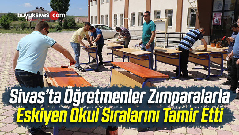 Öğretmenler Zımparalarla Eskiyen Okul Sıralarını Tamir Etti