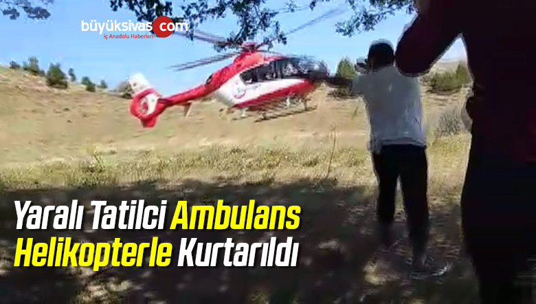 Yaralı Tatilci Ambulans Helikopterle Kurtarıldı