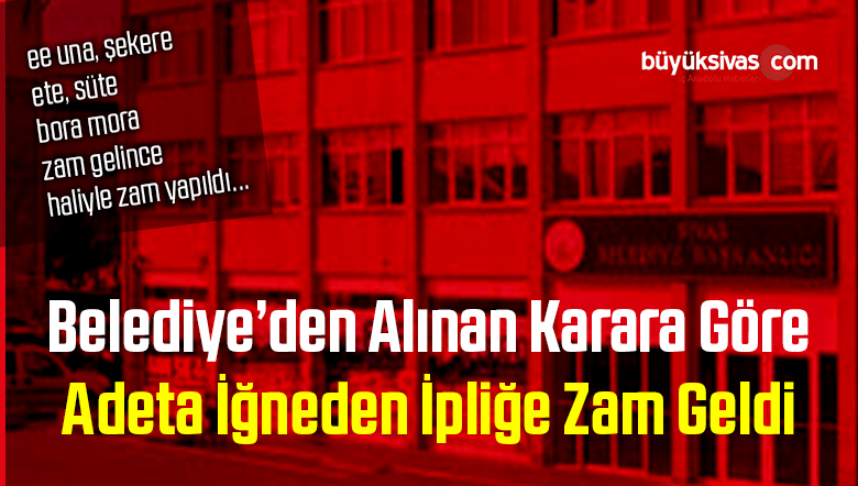 Noluyor Ya… Bu Ne Kadar Zam! Belediye Adeta iğneden ipliğe Zam Yaptı