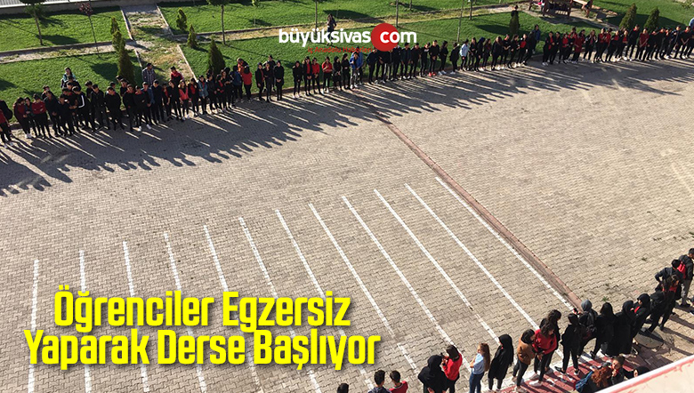 Öğrenciler Egzersiz Yaparak Derse Başlıyor