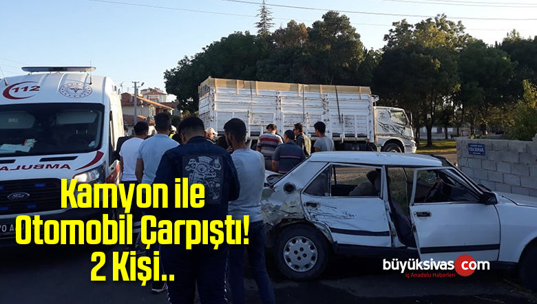 Kamyon ile Otomobil Çarpıştı: 2 Yaralı