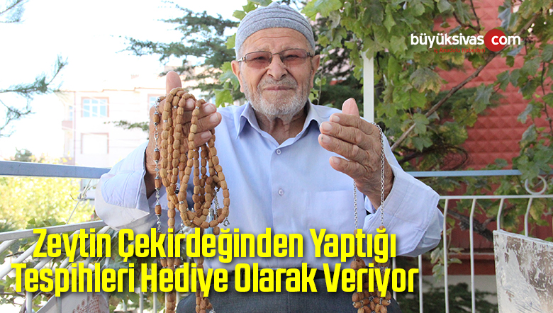 Zeytin Çekirdeğinden Yaptığı Tespihleri Hediye Olarak Veriyor