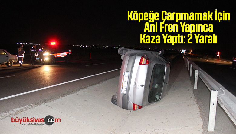 Köpeğe Çarpmamak İçin Ani Fren Yapınca Kaza Yaptı: 2 Yaralı