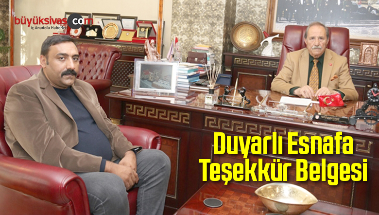 Duyarlı Esnafa Teşekkür Belgesi