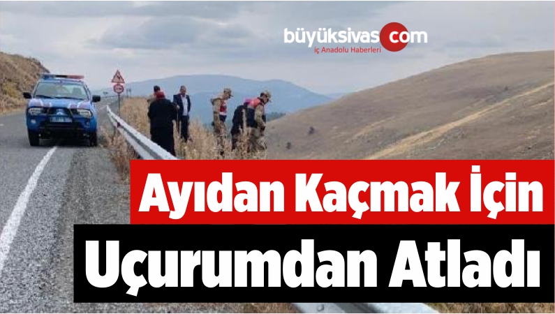 Ayıdan Kaçmak İçin Uçurumdan Atladı
