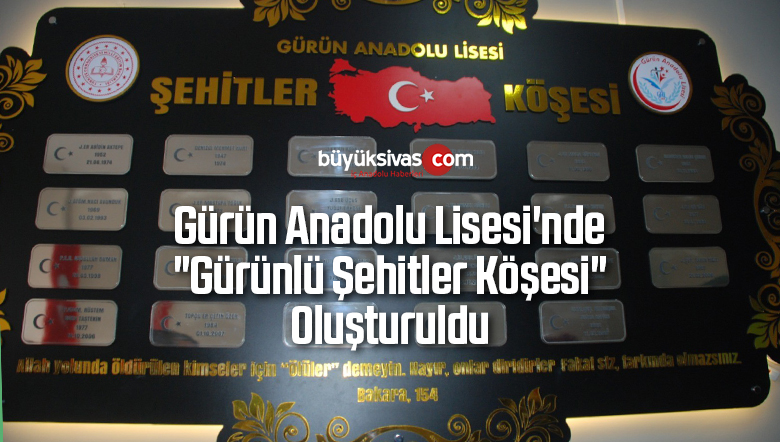 Lisede “Gürünlü Şehitler Köşesi” Oluşturuldu