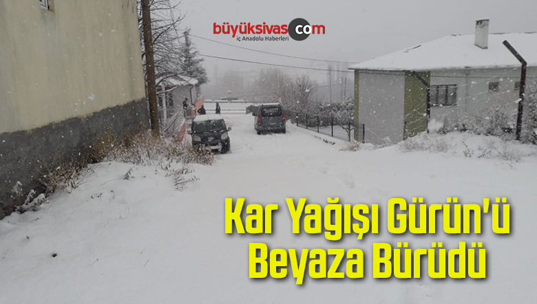 Kar Yağışı Gürün’ü Beyaza Bürüdü
