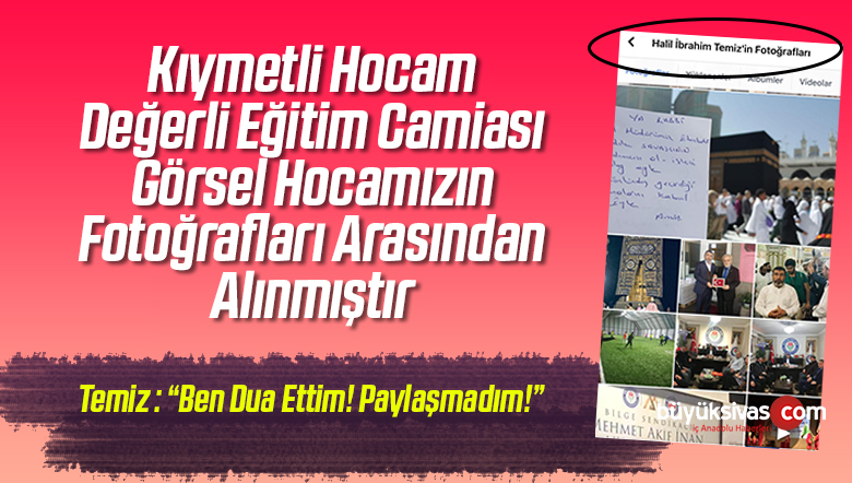 Halil İbrahim Temiz Ben Dua Ettim Paylaşmadım Dedi Ama FB’de Durum Başka