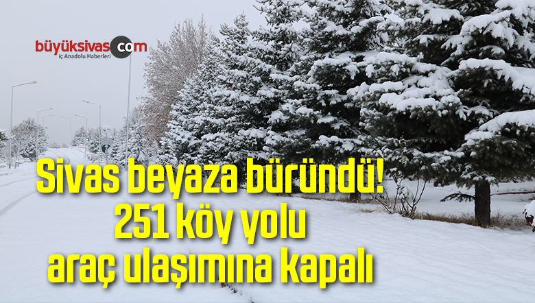 Sivas beyaza büründü! 251 köy yolu araç ulaşımına kapalı